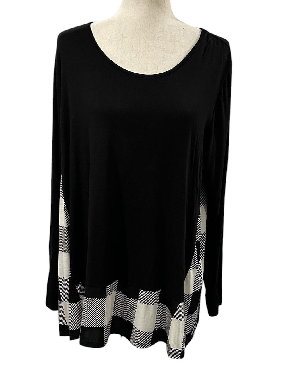 Heimish USA Women's Long Sleeve Contrast Tunic Top Plus Size XL EUC